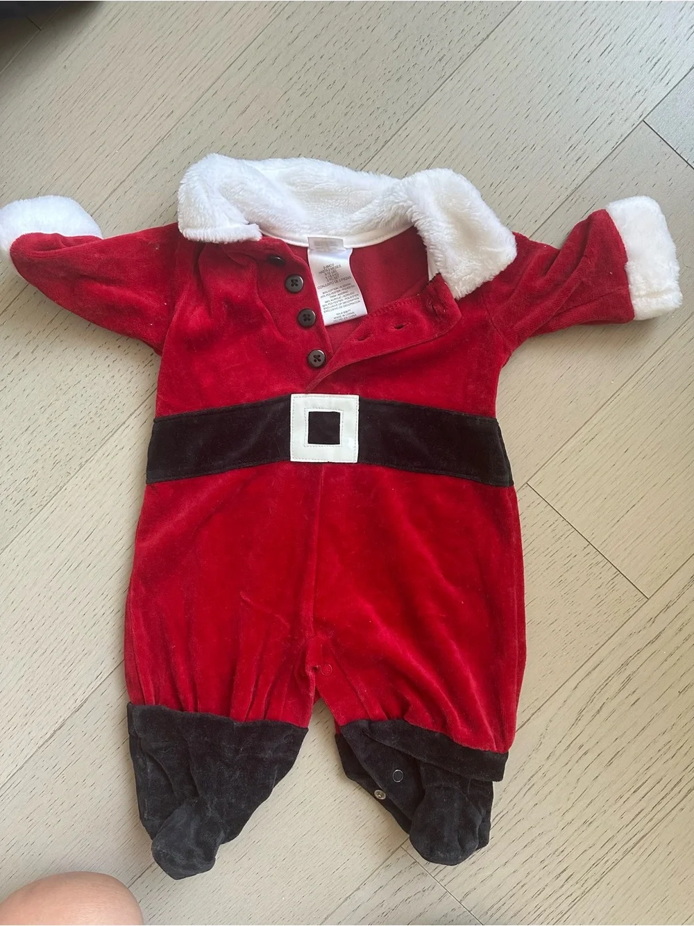 Baby Santa One-Piece Romper in Red & White